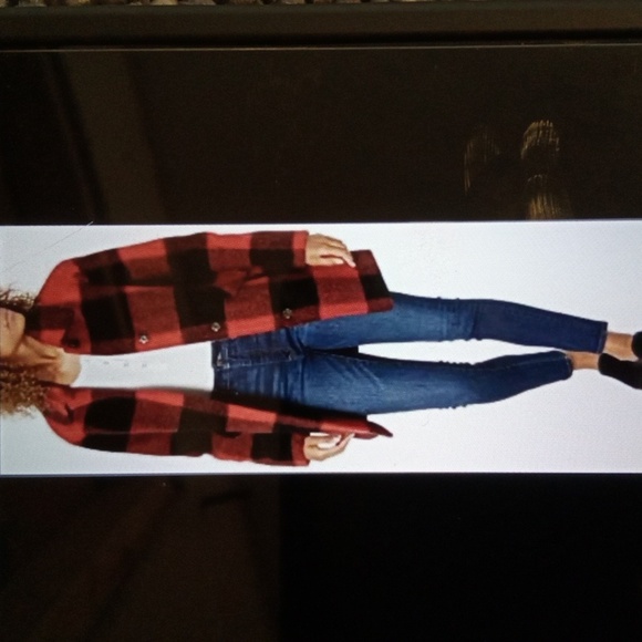 Pendleton Red and Black Pea Coat Buffalo Plaid Paul Buyan Womens S/p - Picture 5 of 14